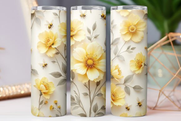 Bee Sunflower Tumbler Wraps: Graphics Review for Publishers