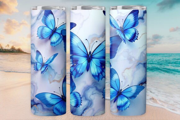 Blue Butterfly Tumbler Wrap 20oz Skinny Freebie Graphics Review