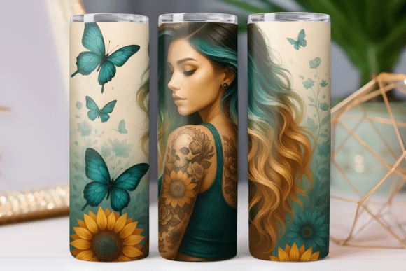 Butterfly Floral Women Vibe Tumbler Wrap: Graphics & Tumbler Wraps