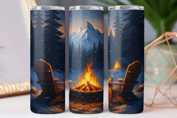 Camping Tumbler Wrap Graphics for Tumbler Wraps