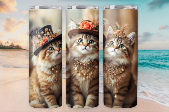 Cat Kitty Tumbler Wrap Freebie Graphics for Brand Design