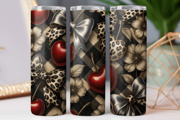 Cherry Bow Tumbler Wrap: Graphics & Tumbler Wraps