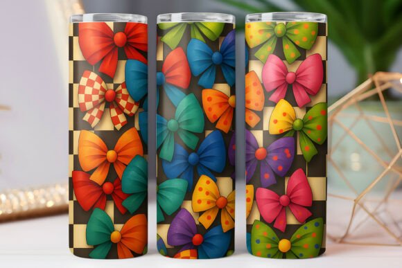 Colorful Bow Pattern 20oz Tumbler Graphics Freebie