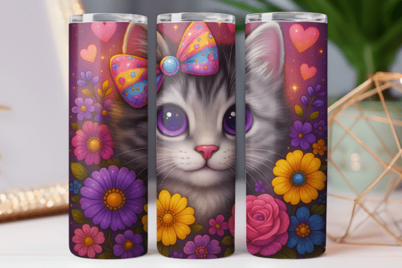 Cute Kitty Tumbler Wrap 20oz Floral Png: A Design Review
