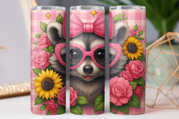 Cute Raccoon Tumbler Wrap 20oz Skinny Review