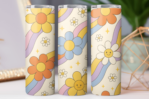 Daisy Smile Flower Design: A Graphics Review for Tumbler Wraps