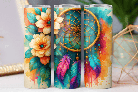 Dreamcatcher Floral Skinny Tumbler Wrap Graphics Review