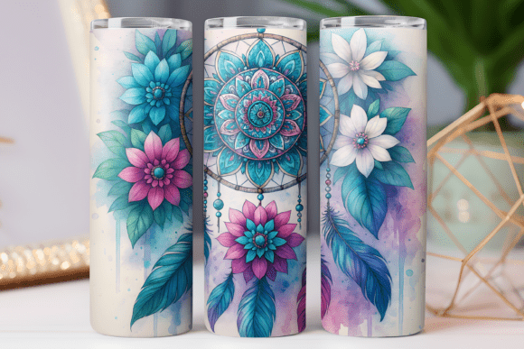 Dreamcatcher Floral Tumbler Art: Graphics & Tumbler Wraps Review