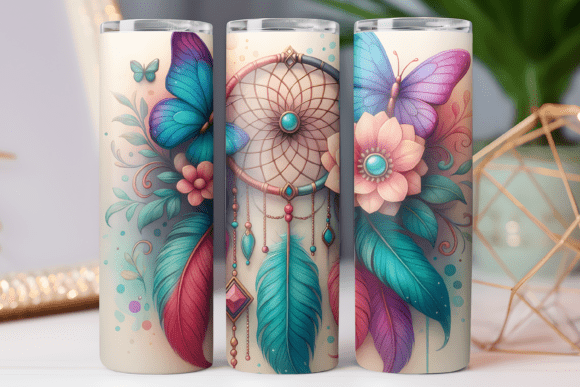 Dreamcatcher Floral Tumbler Wrap Skinny Graphics Review