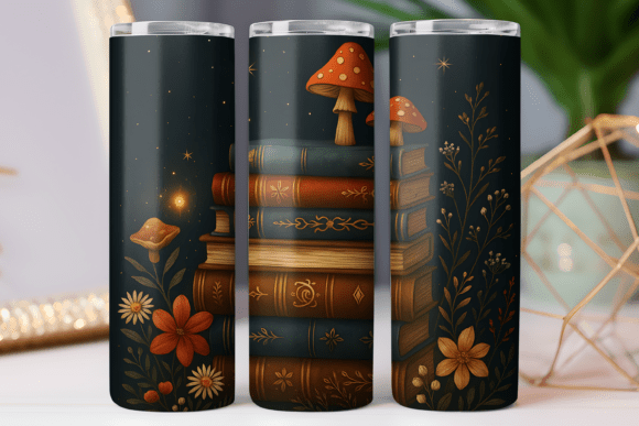 Fall Book Lover Tumbler: Graphics for Tumbler Wraps