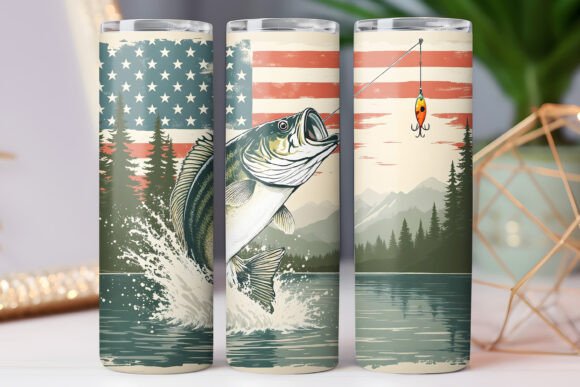 Fishing Tumbler Wrap Vintage Us Tumbler