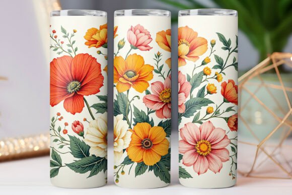 Floral 20oz Tumbler Wrap: Graphics Freebie for Designers
