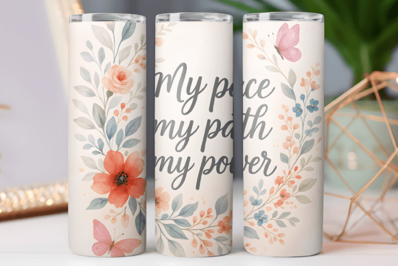 Floral Motivational Tumbler Wrap 20oz: Graphics for Brand Campaigns