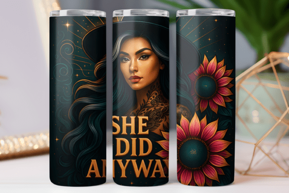 Floral Women Vibe Tumbler Wrap: Graphics & Tumbler Wraps