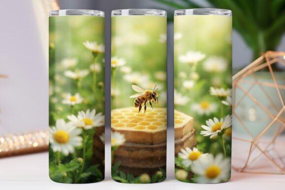Garden Photo Bee Sunflower Tumbler Wrap: Graphics & Tumbler Wraps