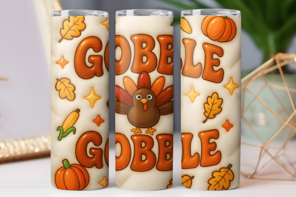 Gobble Thanksgiving Day Tumbler Wrap Png