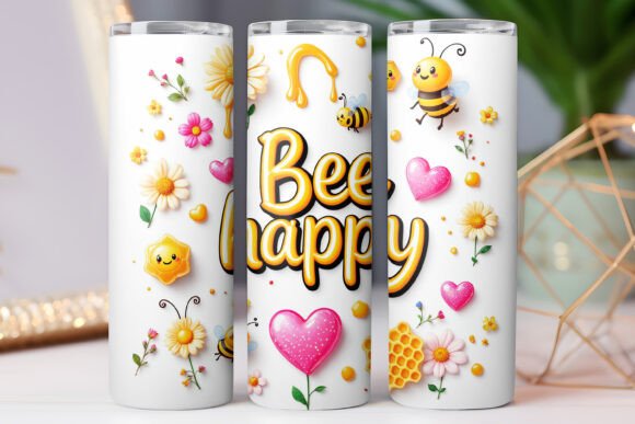 Graphics for Bee Happy Sunflower Tumbler Wraps