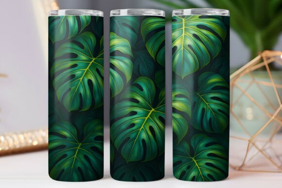 Green Leaf Tumbler Wraps Graphics & Illustrations