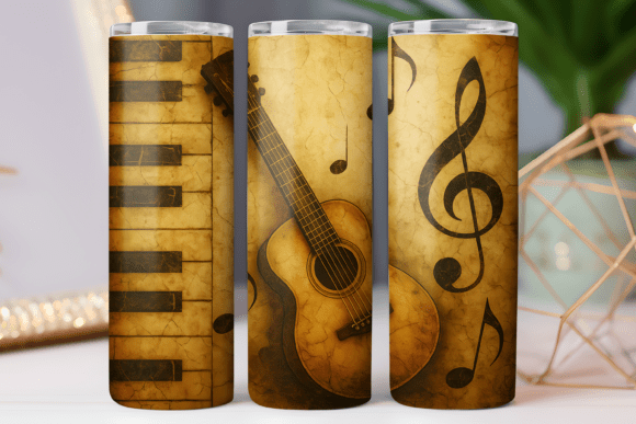 Guitar Music Tumbler Wrap: Graphics for Tumbler Wraps