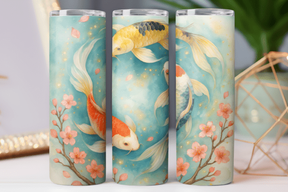Japan Koi Fish Tumbler Photo Art Wrap: Graphics & Tumbler Wraps