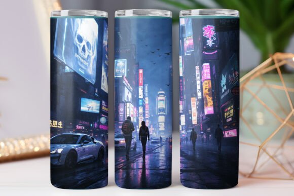 Japanese Night City Tumbler Wraps 20oz: Graphics & Freebies Review