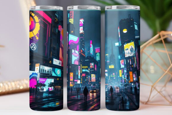 Japanese Night City Tumbler Wraps Graphics: Freebies Review
