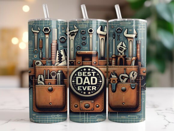 Leather Tool Belt Dad Father Tumbler PNG: A Designer's Take