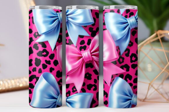 Leopard Pattern Girls Bow Tumbler Wrap