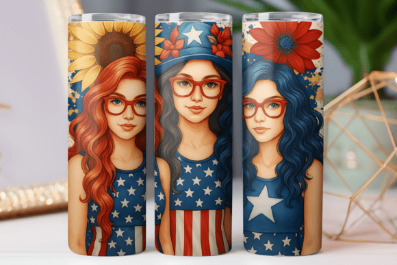 Patriotic Girls Tumbler Wrap: Graphics & Tumbler Wraps Review