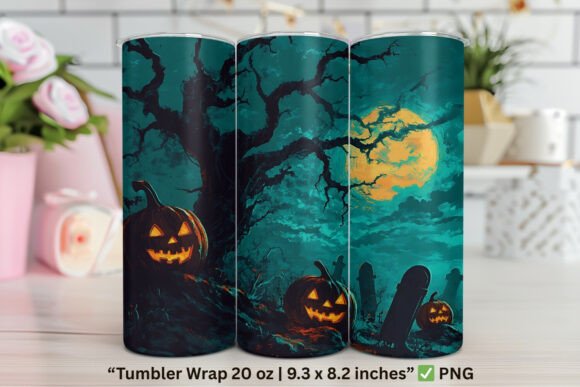 Pumpkin Tree Halloween Wrap Spooky Png Graphics & Tumbler Wraps