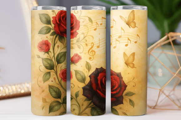 Rose Music Tumbler Wrap: Graphics & Tumbler Wraps