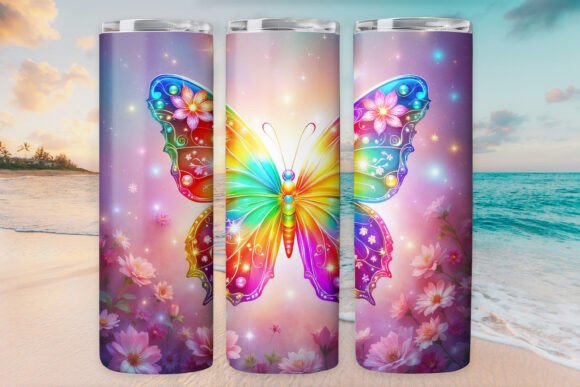 Shinny Butterfly Tumbler Wrap 20oz Jpg: Free Graphics for Branding