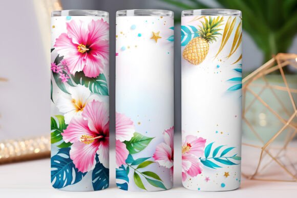 Summer Flower Tumbler Wrap: Free Graphics for Real Projects
