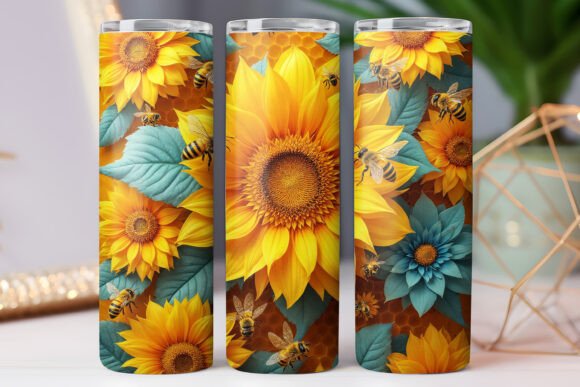Sunflower Bee Tumbler Graphics for Handmade Sellers