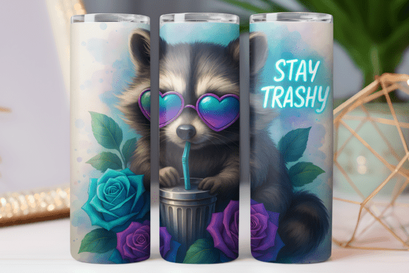 Trashy Raccoon Tumbler Wrap: Graphics & Tumbler Wraps