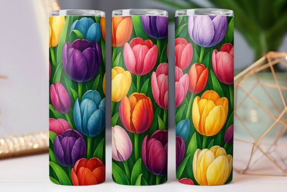 Tulip Flower Pattern Tumbler: Freebies & Graphics for Publishers