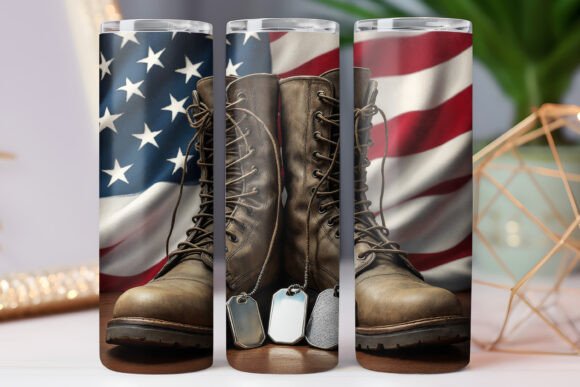 Us Veteran Boot Tumbler Wrap: Graphics & Tumbler Wraps