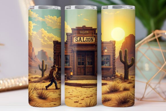 Western Cowboy Saloon Tumbler Wrap Pngs Graphics Freebies Review