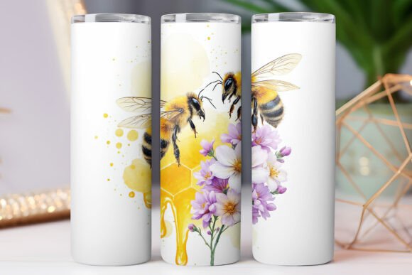 Wild Flower Bee Sunflower Tumbler Wrap